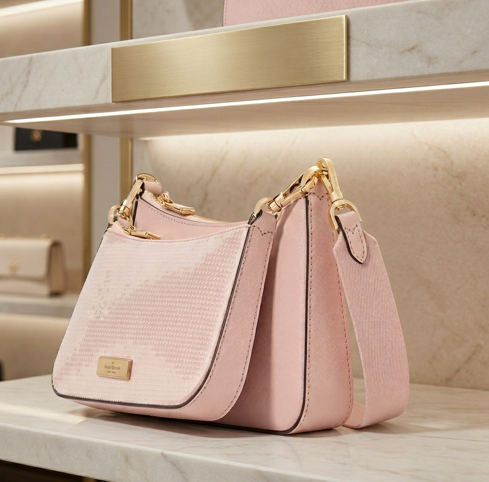 Cartera Kate Spade Duet Doble Crossbody con brillantes Rosa palo