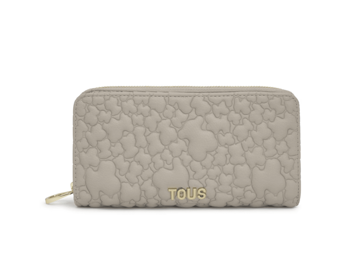 Billetera Tous grande acolchada Puffy Bear ositos beige