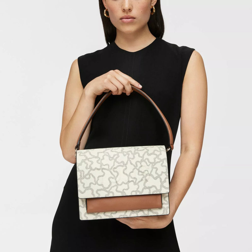 Bandolera Tous mediana Audree Kaos Icon Monograma Camel y Vainilla