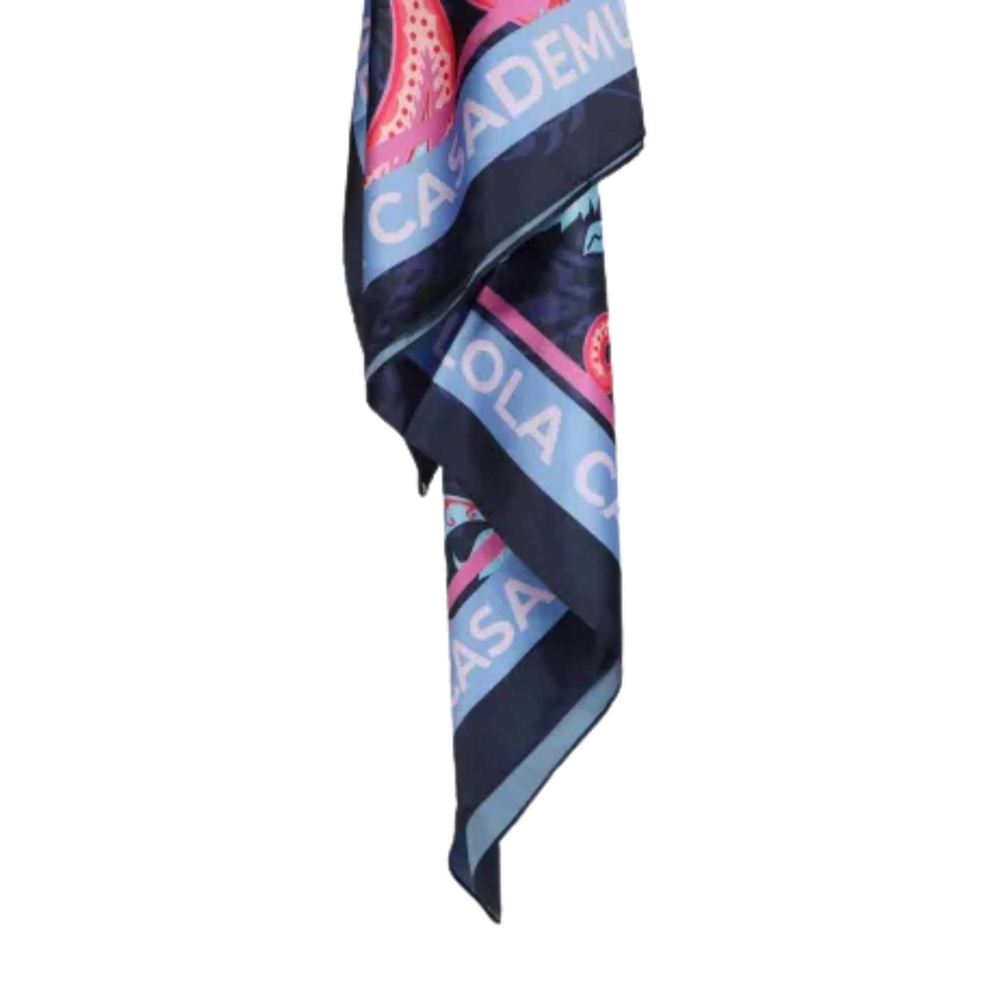 Pañuelo Lola Casademunt Estampado Paisley Flores Calipso y Fucsia