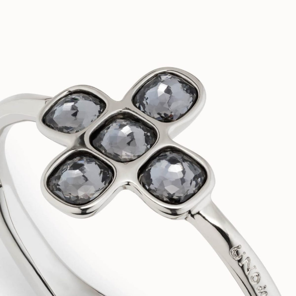 Pulsera Uno de 50 Oh lord Cruz con cristales grafito