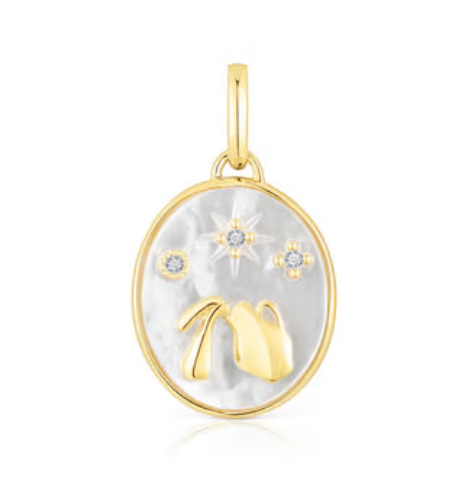 Colgante Tous Acuario con baño de oro 18 kt sobre plata con nácar y topacios
