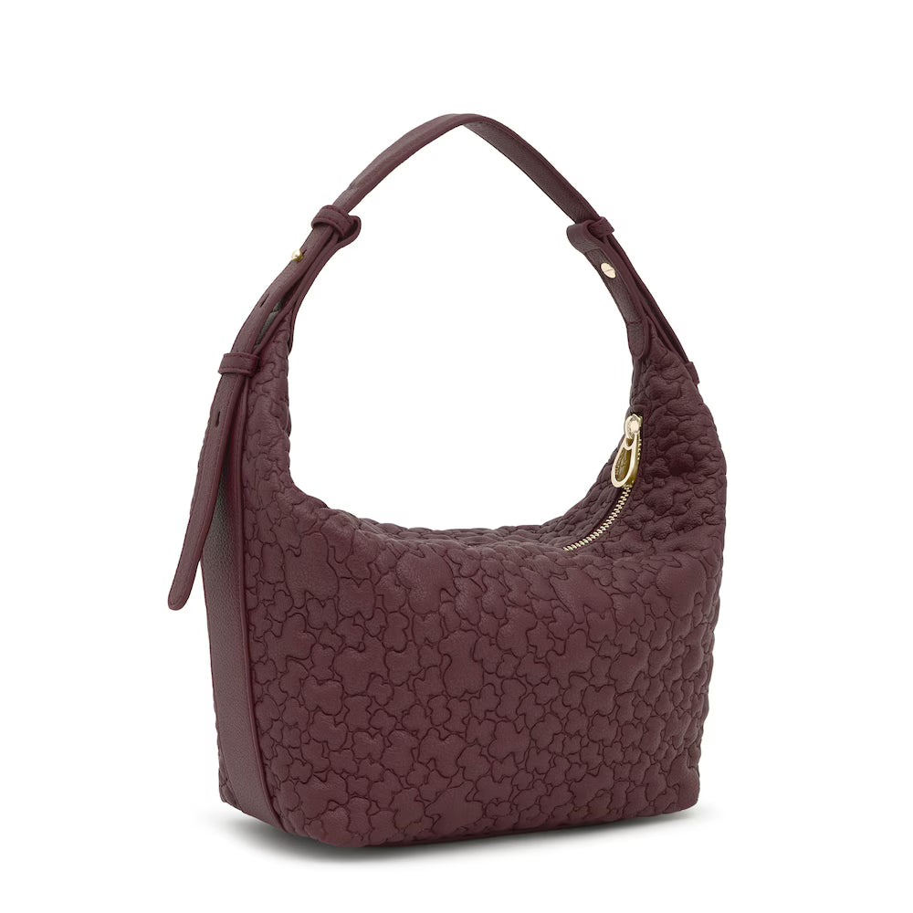 Cartera Tous Mediana Hobo Puffy bear Burdeo