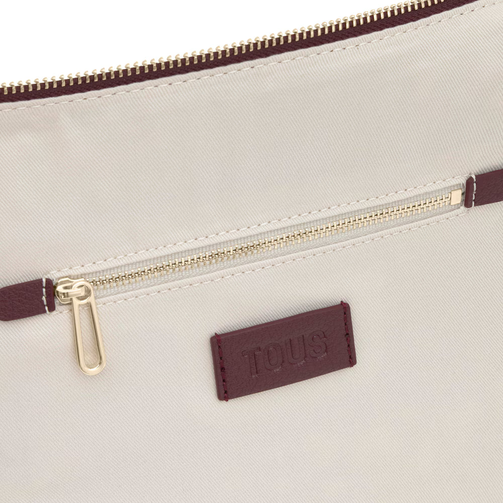 Cartera Tous Mediana Hobo Puffy bear Burdeo