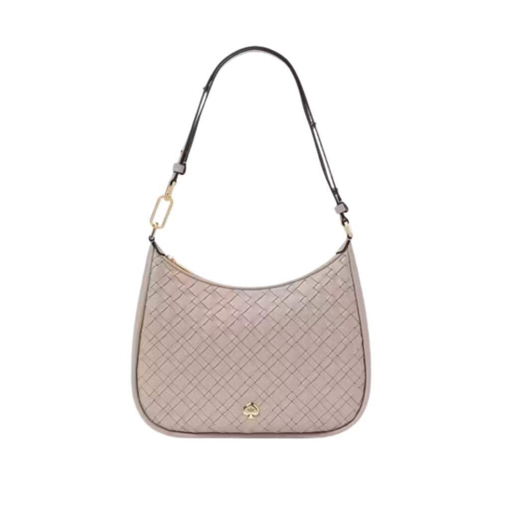 Cartera Kate Spade Kayla Large Taupe entrelazada