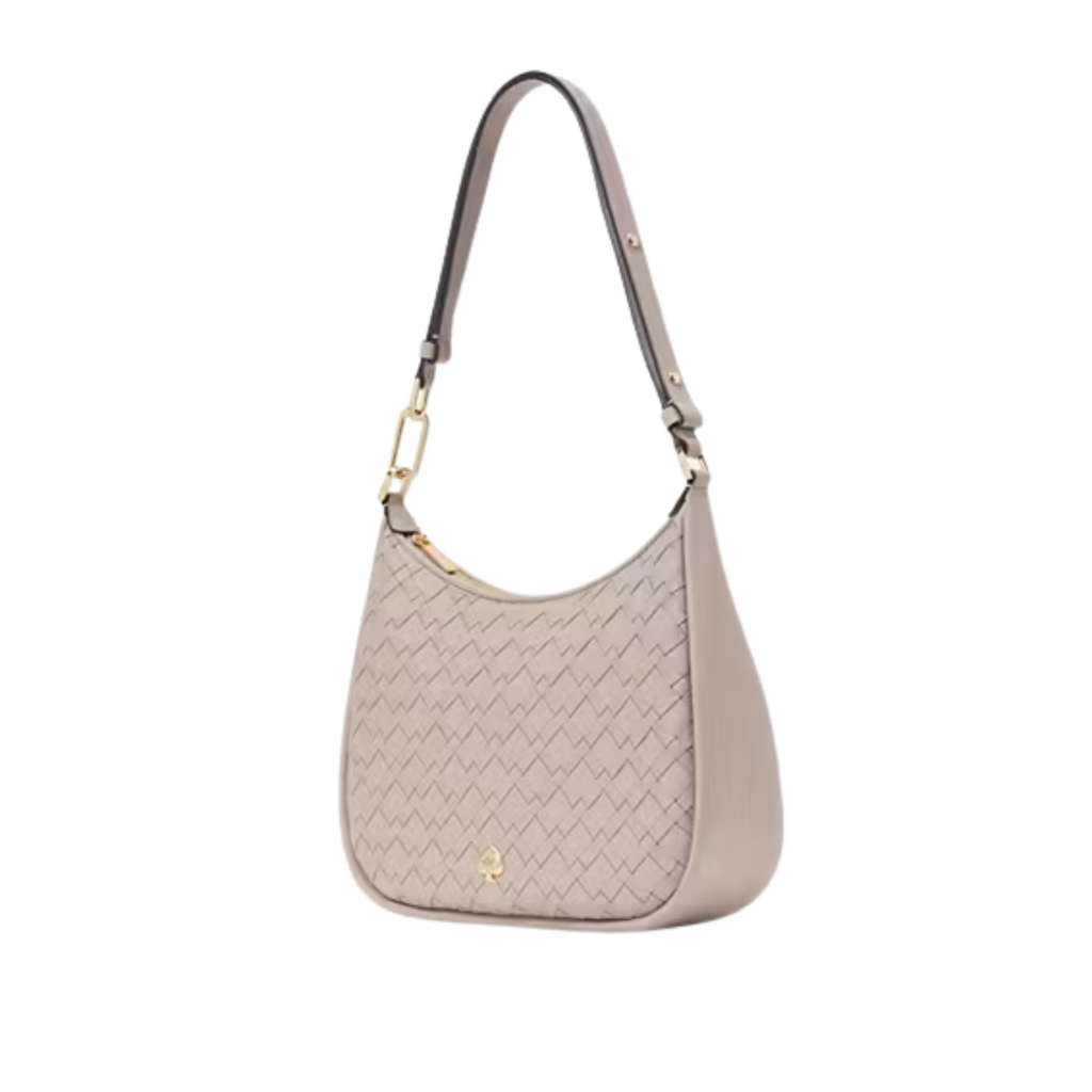 Cartera Kate Spade Kayla Large Taupe entrelazada