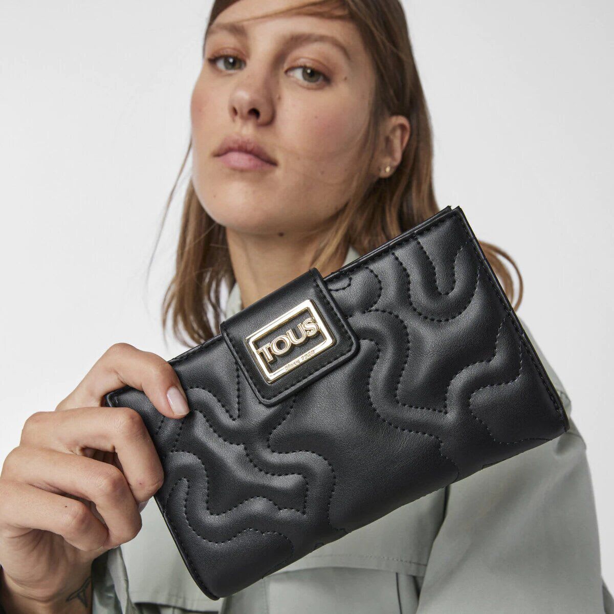 Billetera Tous Dreams Grande Acolchada Negra