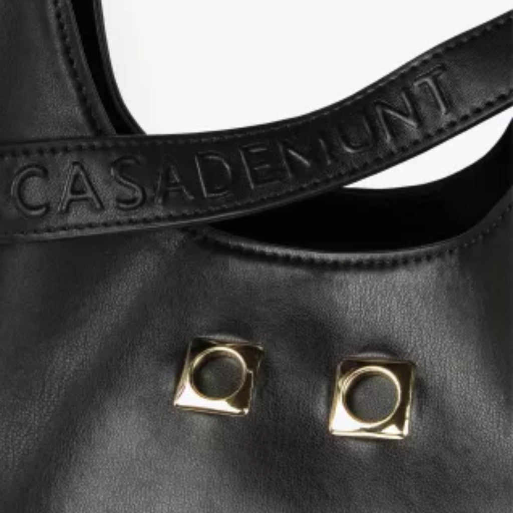 Bolso Lola Casademunt con Ojales Cuadrados Negro
