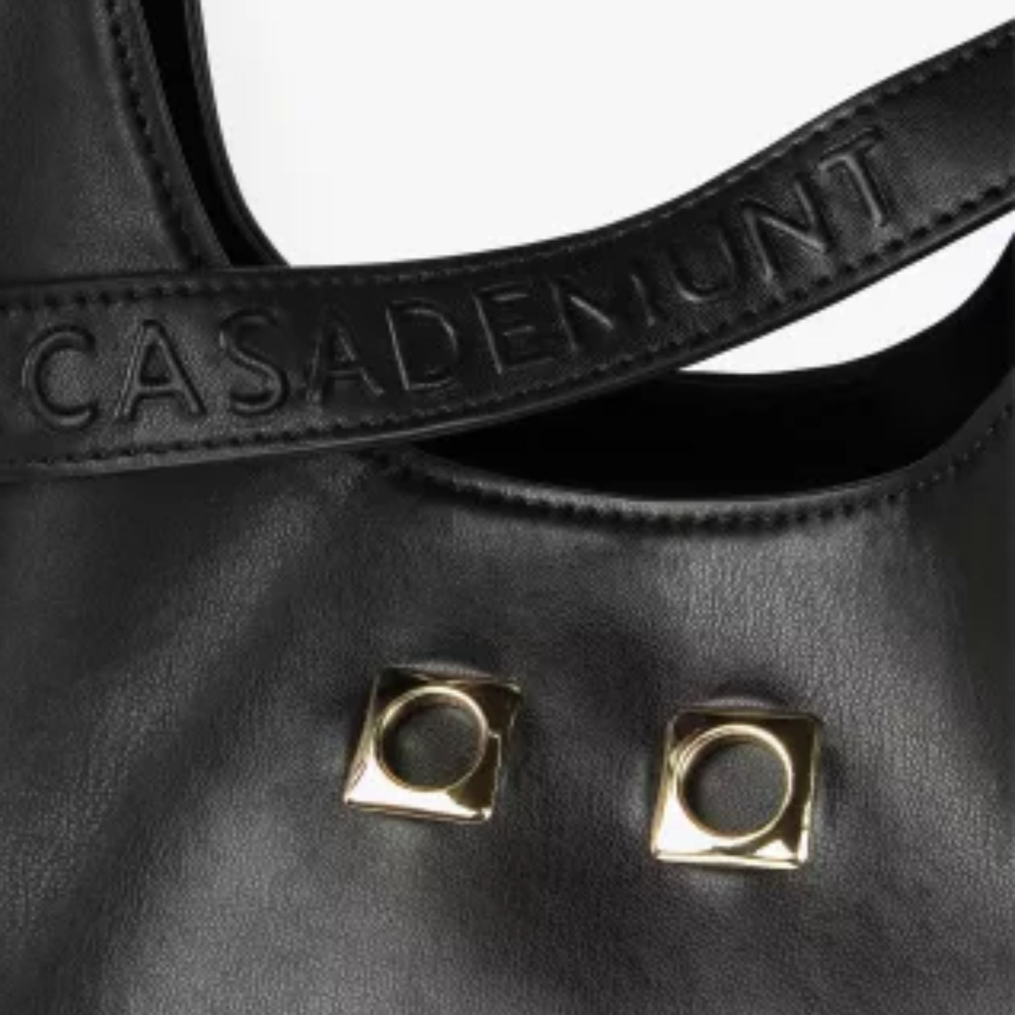 Bolso Lola Casademunt con Ojales Cuadrados Negro
