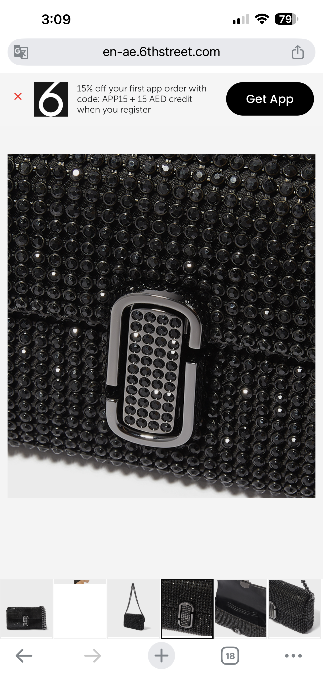 Cartera Marc Jacobs The Rhinestone Negro Brillante