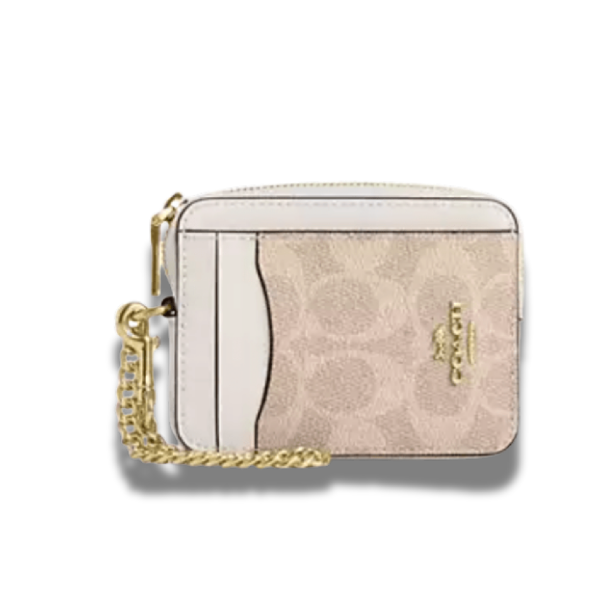 Billetera Coach Pequeña monograma beige