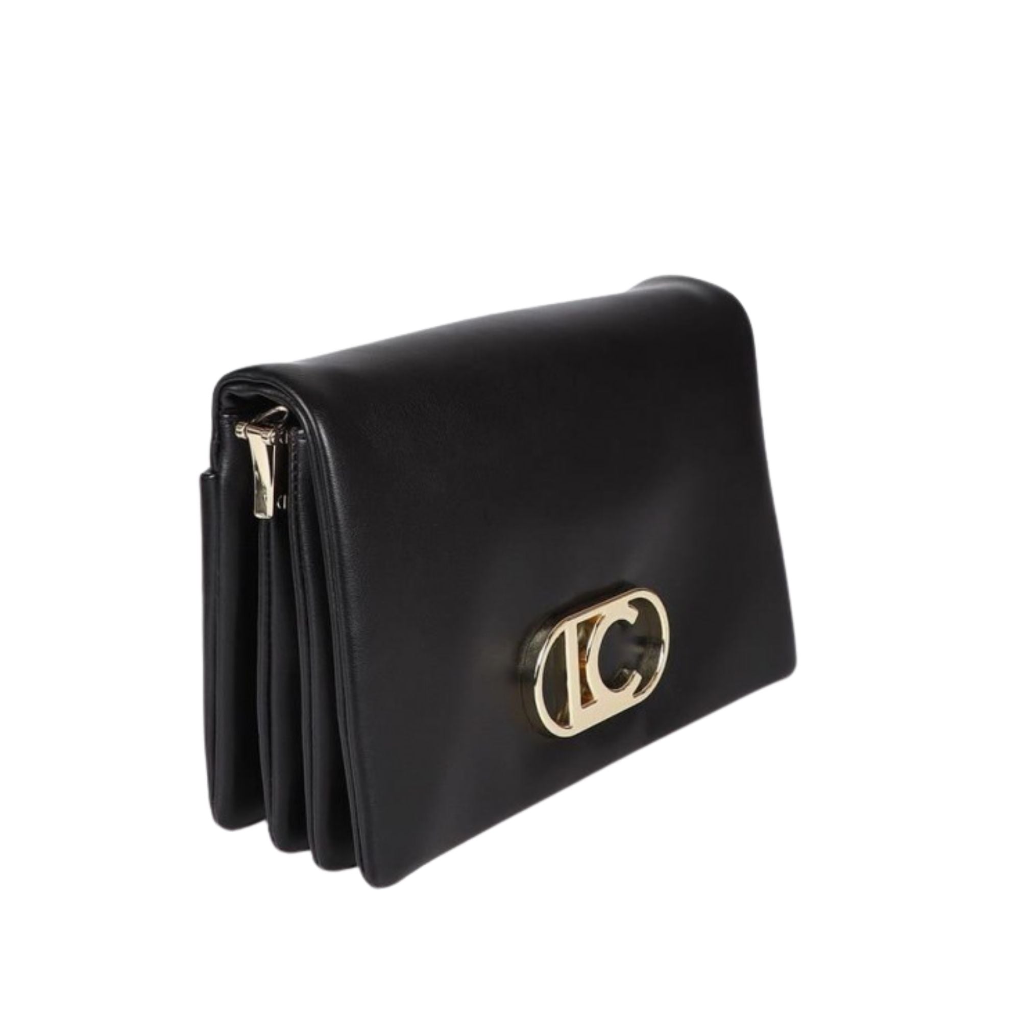 Cartera Lola Casademunt Tres Compartimentos y Solapa Negro