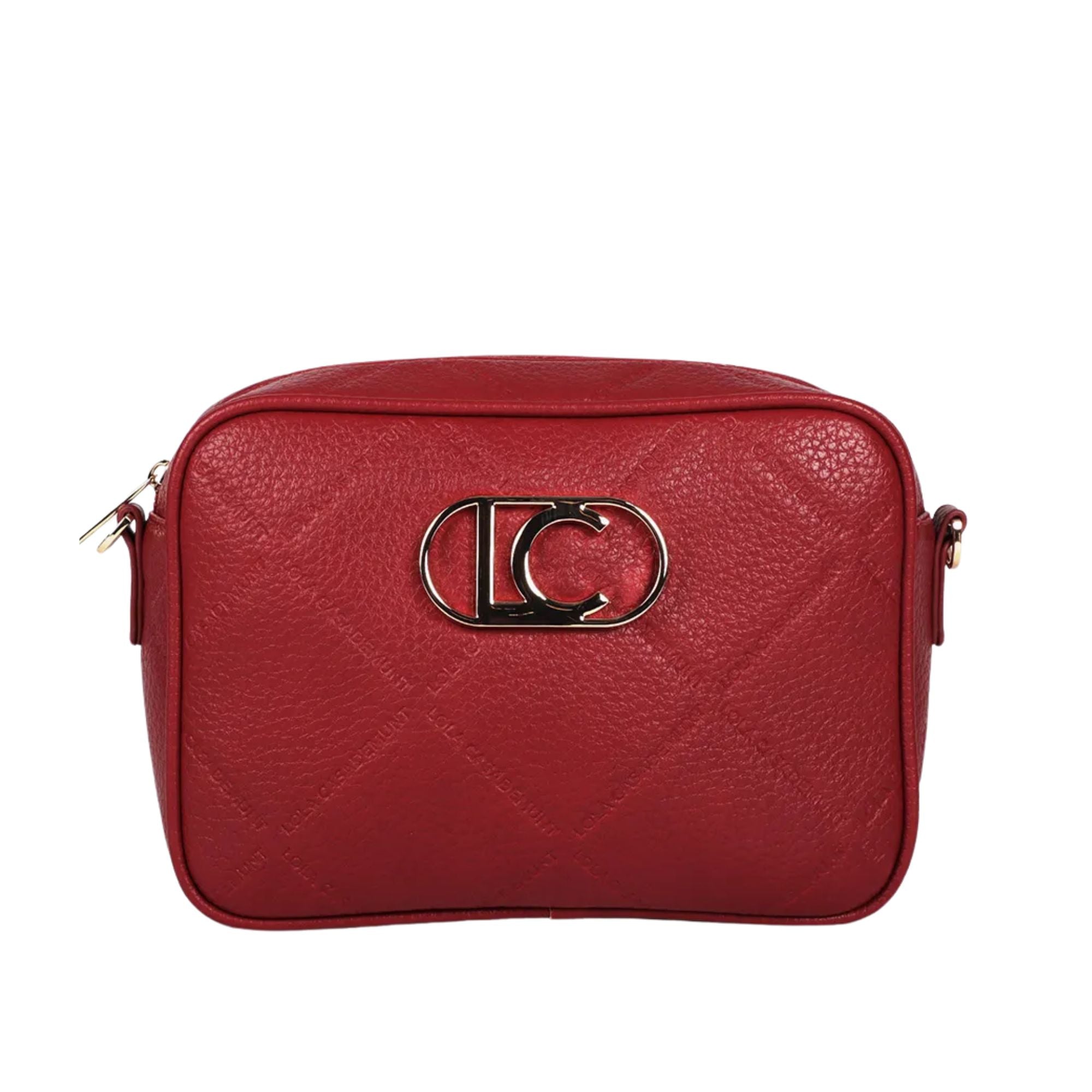 Cartera Lola Casademunt Rombos Logo Ovalado Rojo