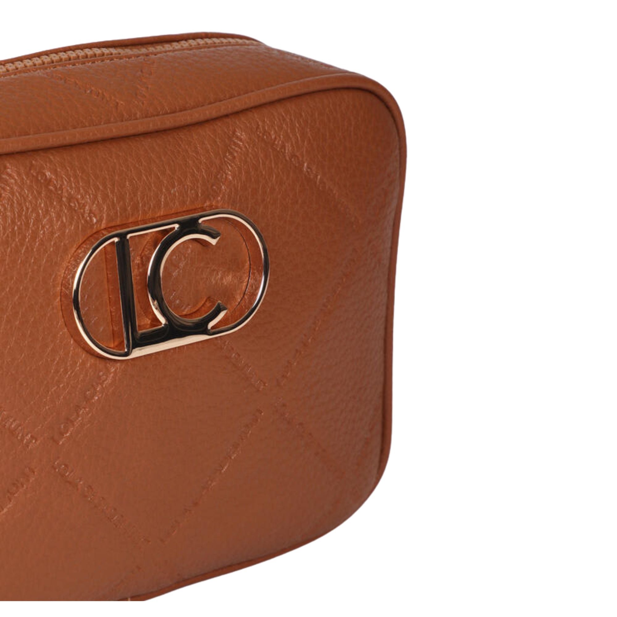 Cartera Lola Casademunt Rombos Logo Ovalado Camel