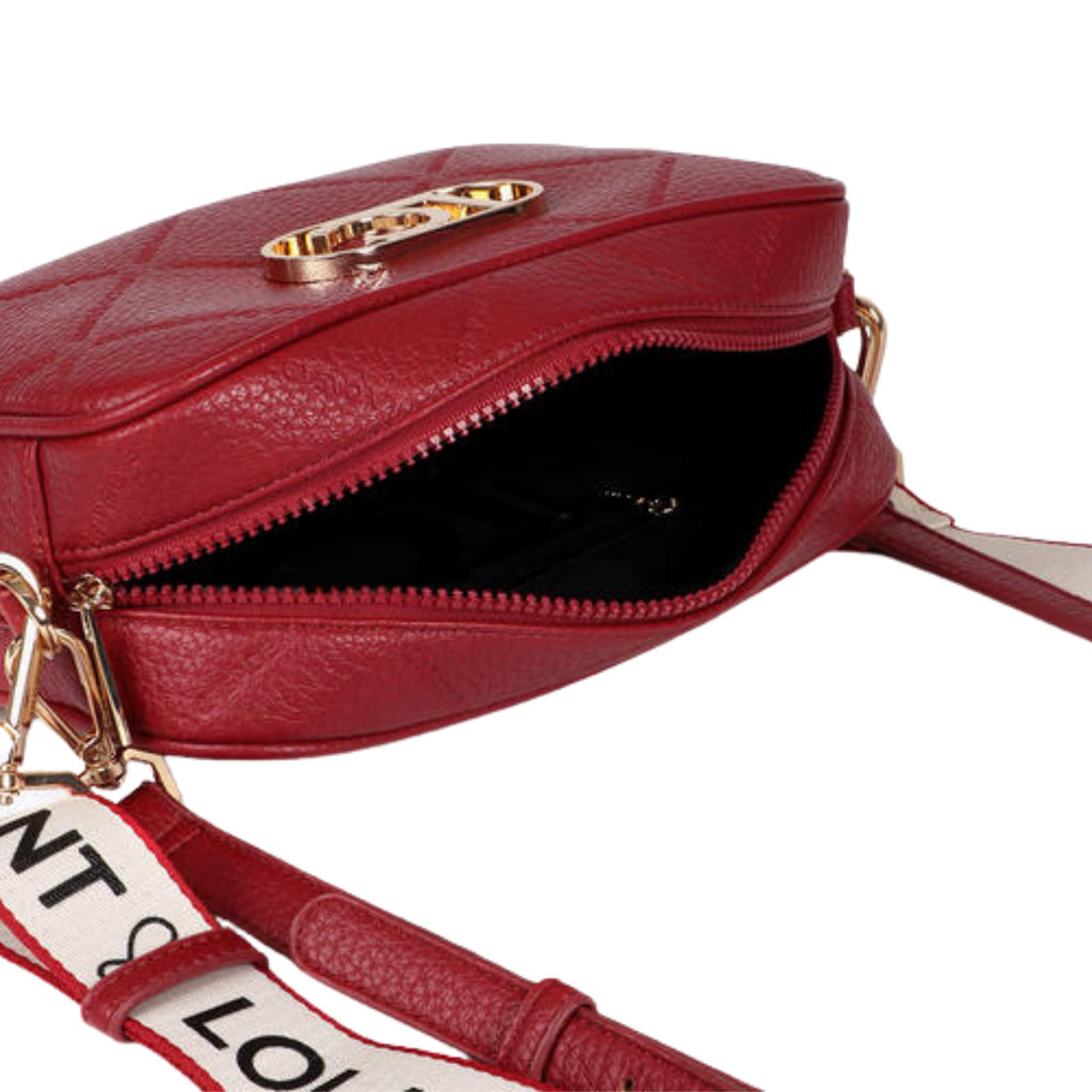 Cartera Lola Casademunt Rombos Logo Ovalado Rojo