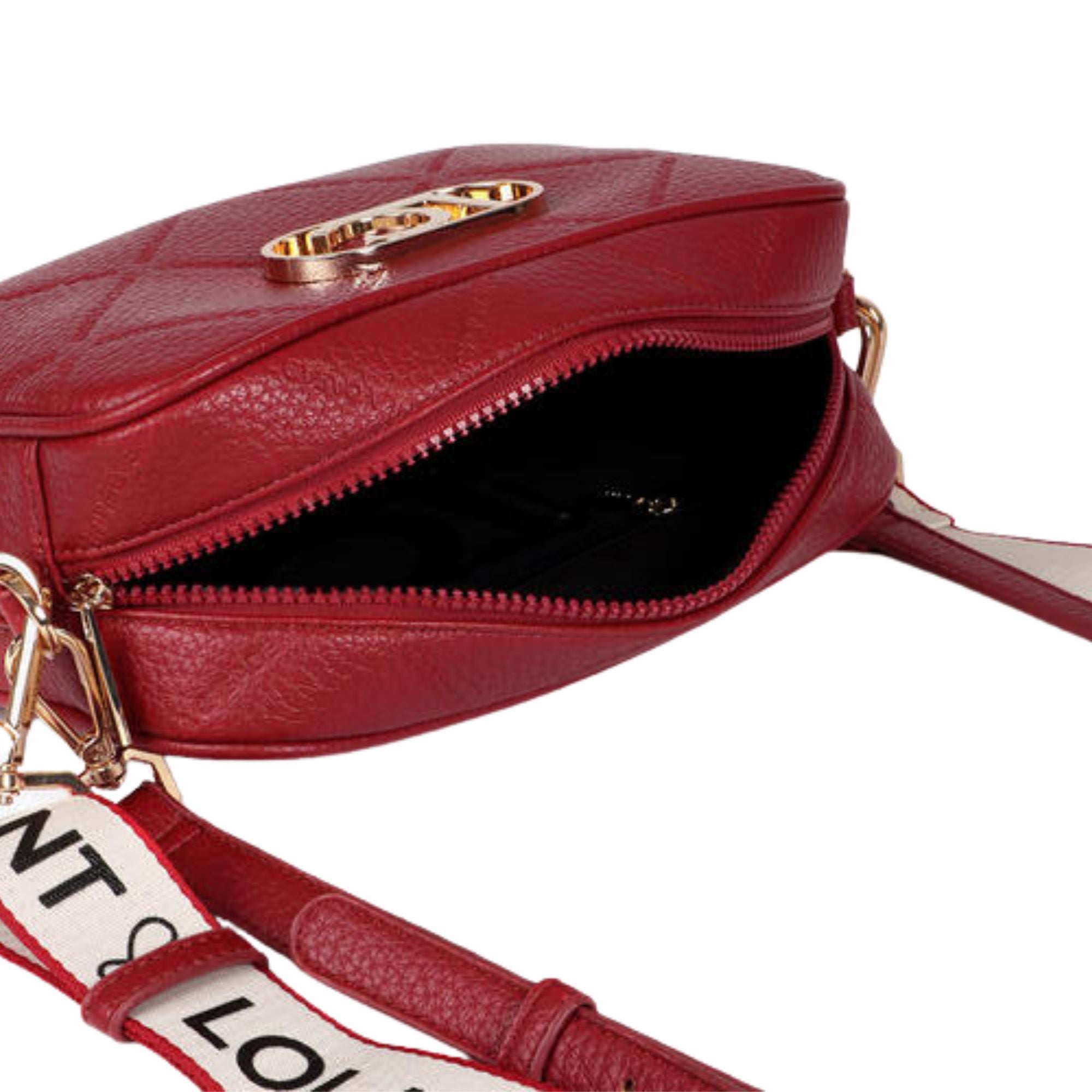 Cartera Lola Casademunt Rombos Logo Ovalado Rojo