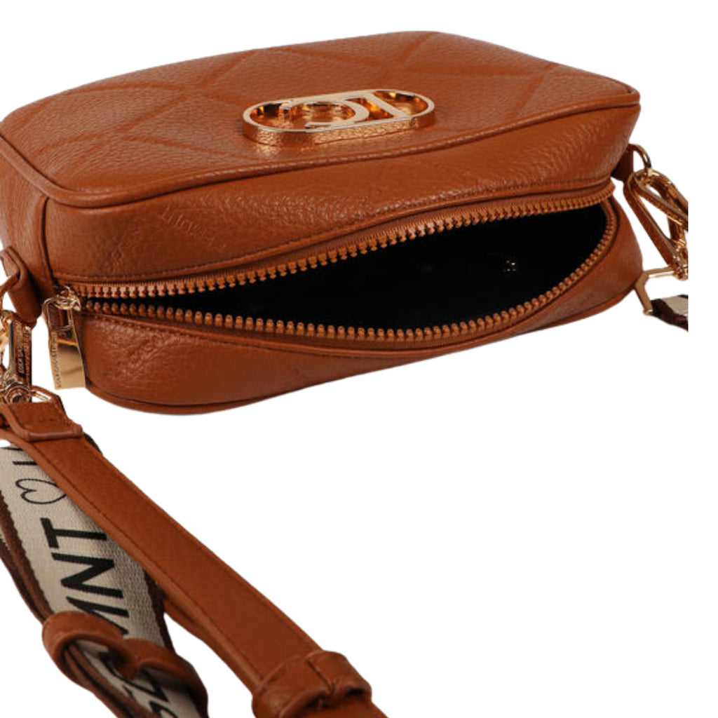 Cartera Lola Casademunt Rombos Logo Ovalado Camel