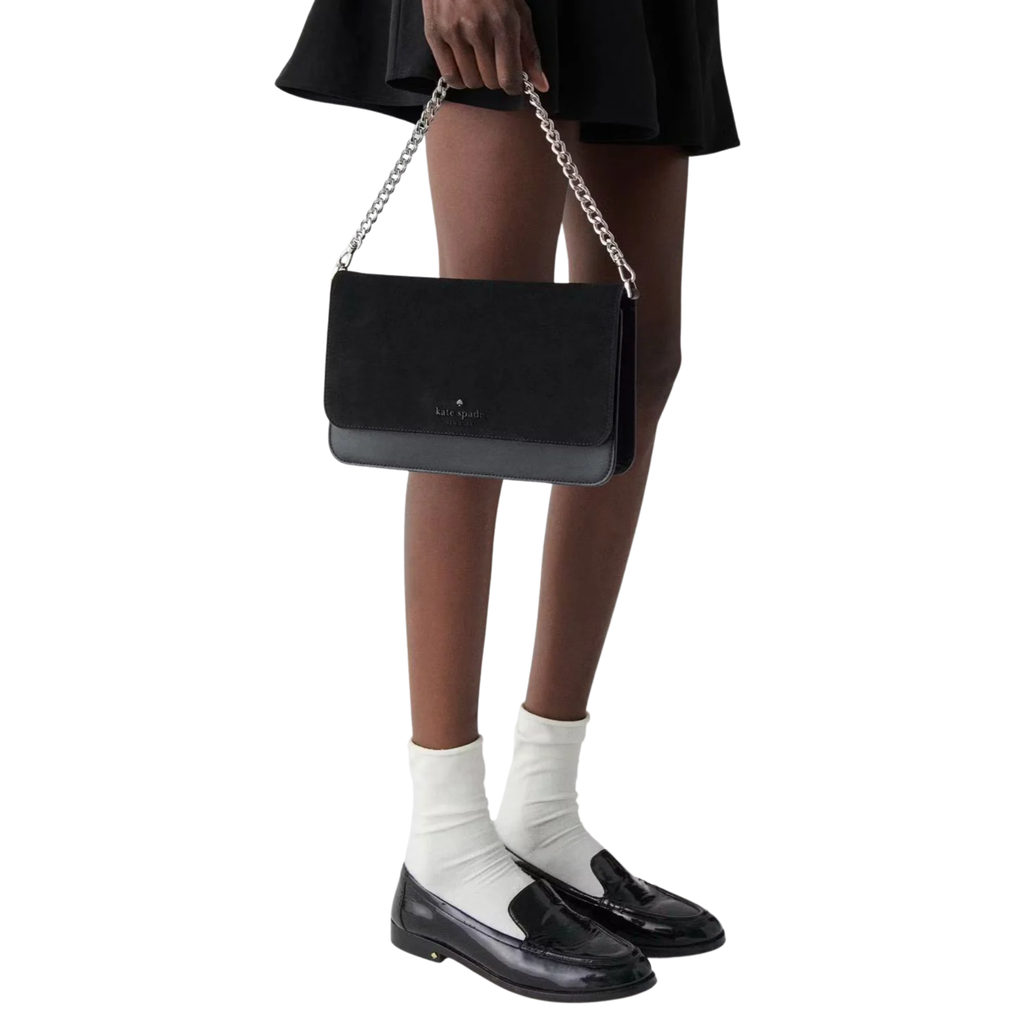 Cartera Kate Spade Madison Mixted Suede Negro Grande