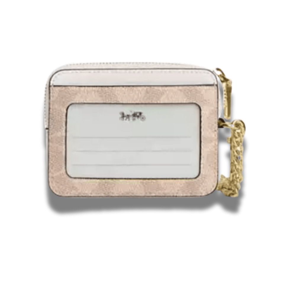 Billetera Coach Pequeña monograma beige