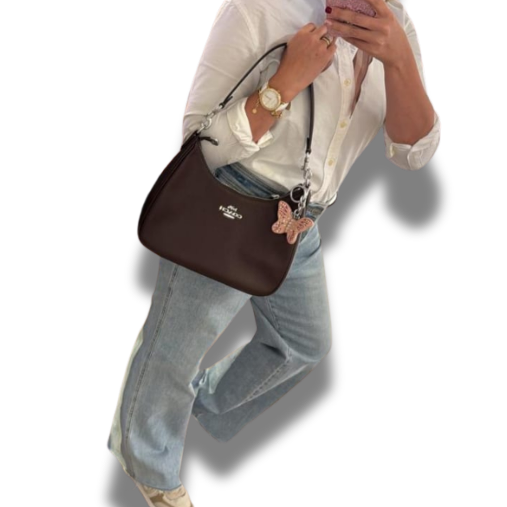 Cartera Coach Teri Hobo Cuero Cafe Moro + llavero