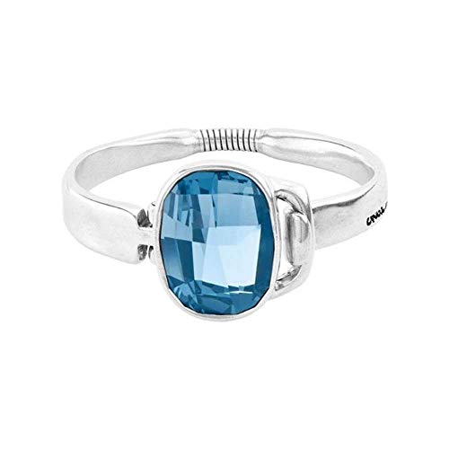 Pulsera Uno de 50 piedra grande azul redonda