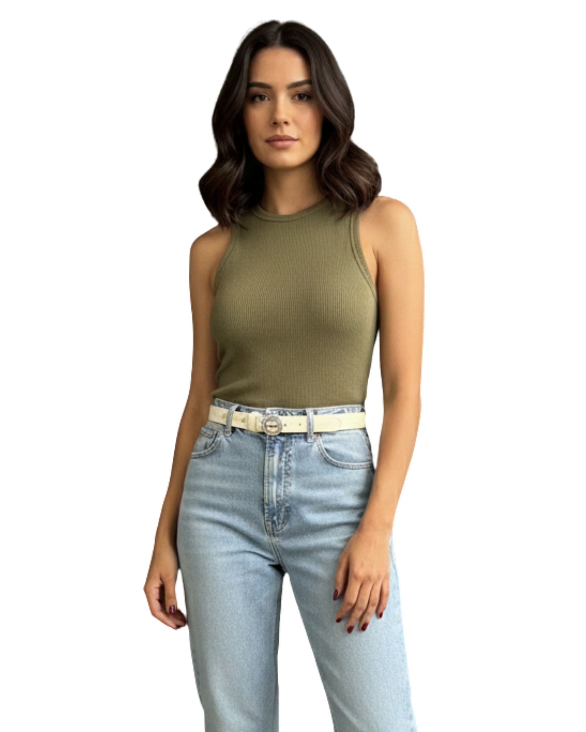 Cinturon Pinko delgado hebilla circones Beige