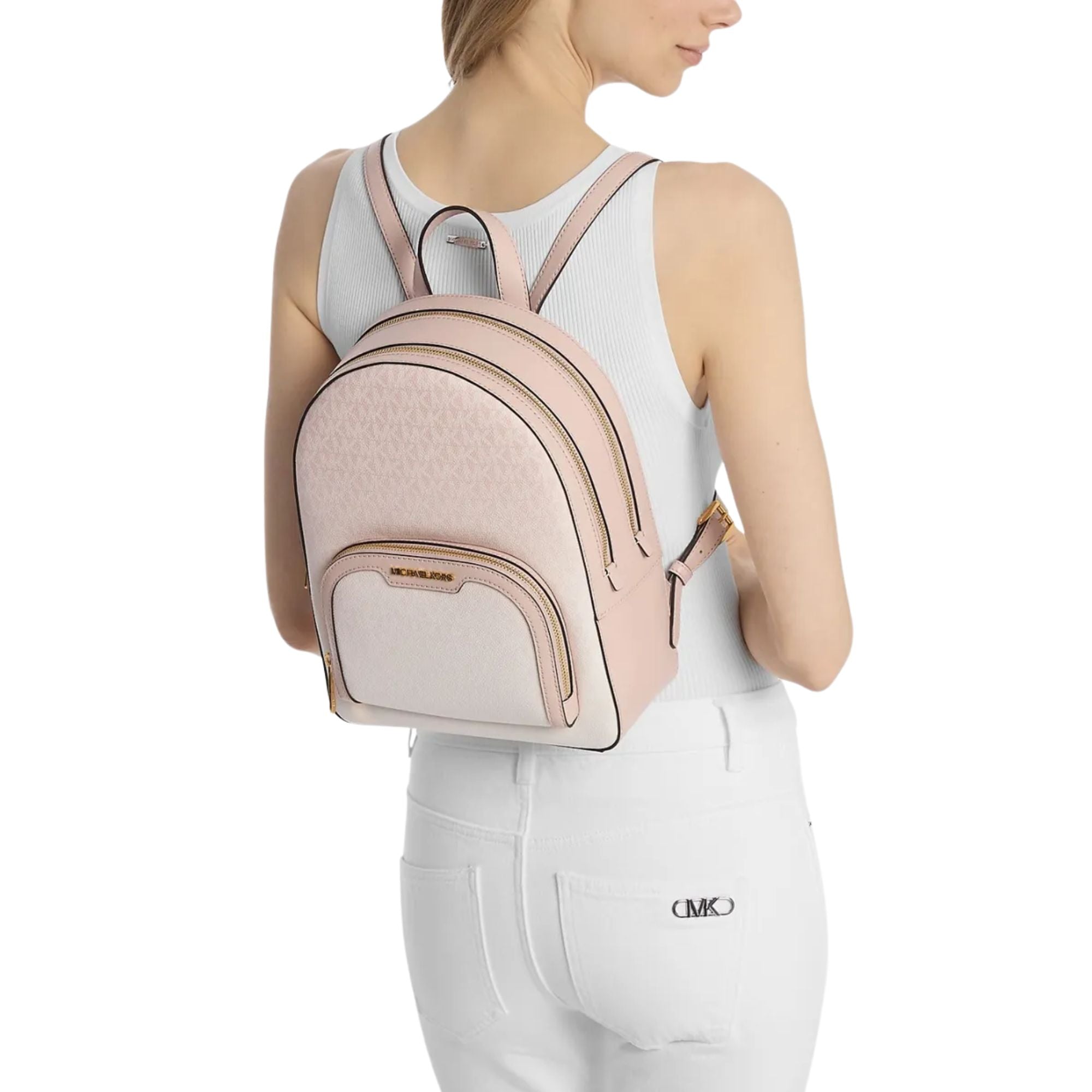 Mochila Michael Kors Mediana Monograma Degrade Rosa