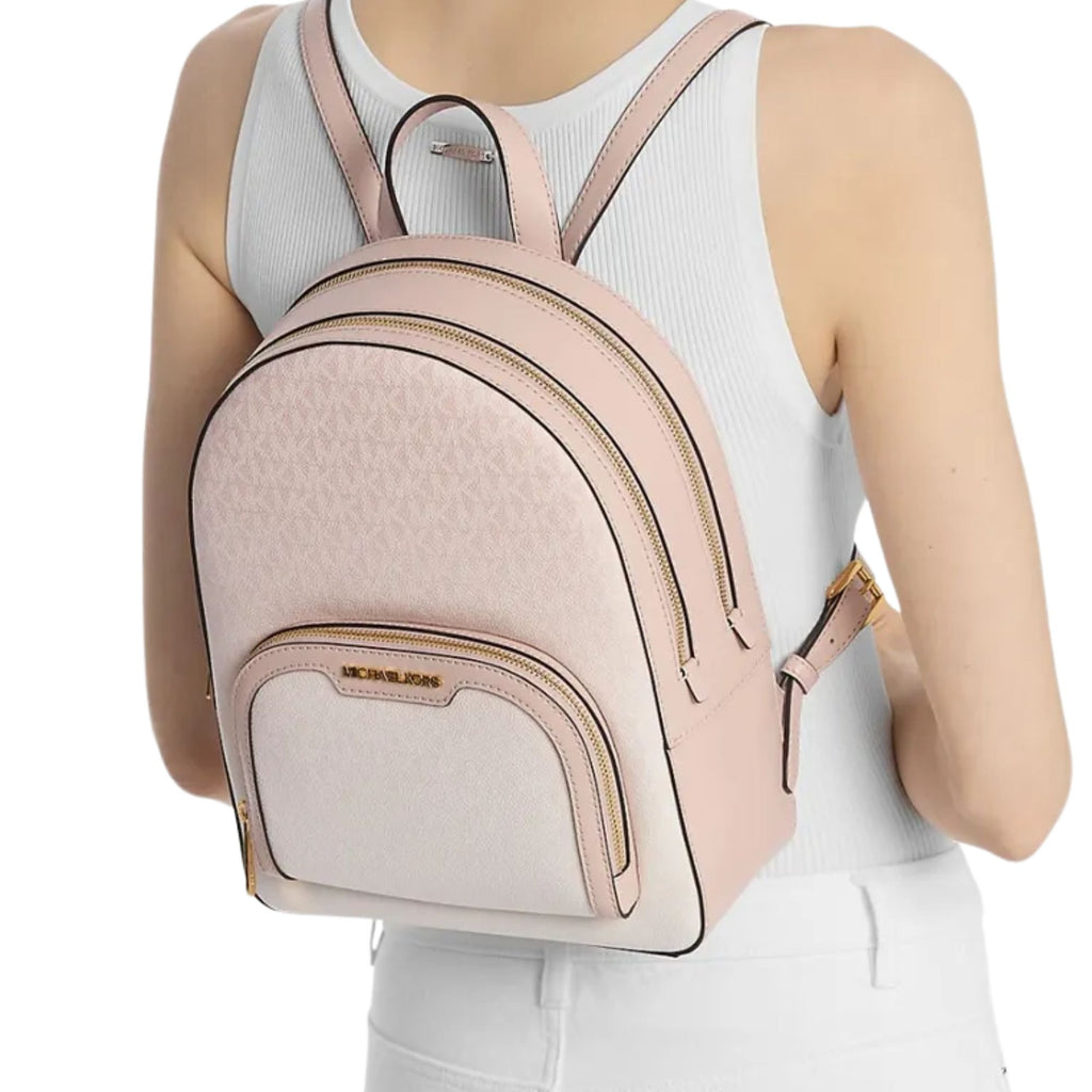 Mochila Michael Kors Mediana Monograma Degrade Rosa