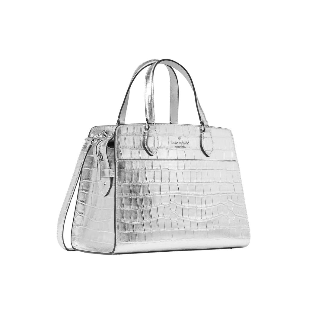 Cartera Kate Spade Madison Cuero Cocodrilo Plateado