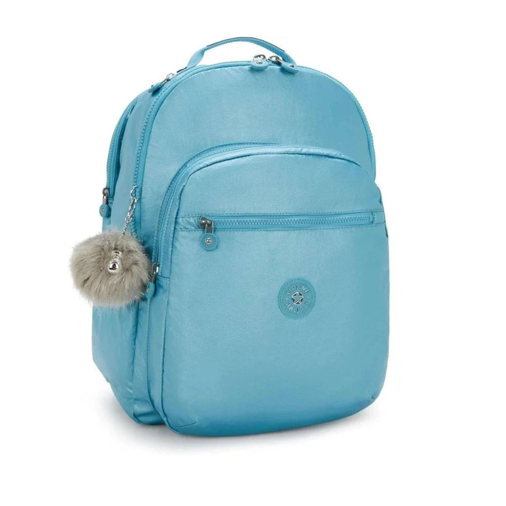 Mochila Kipling Seoul XL Metalico Celeste
