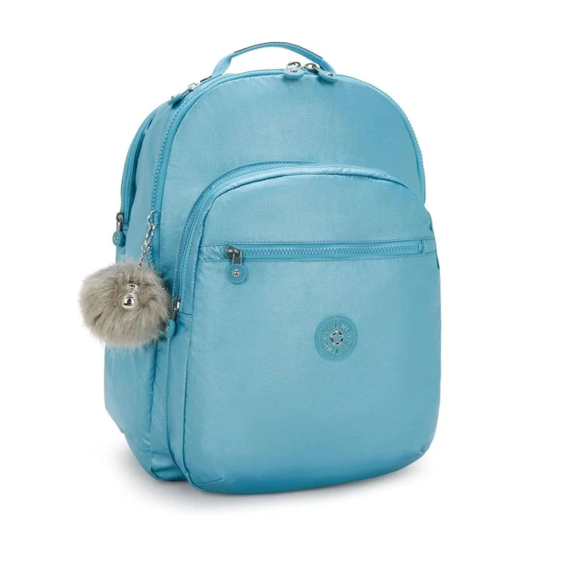 Mochila Kipling Seoul XL Metalico Celeste