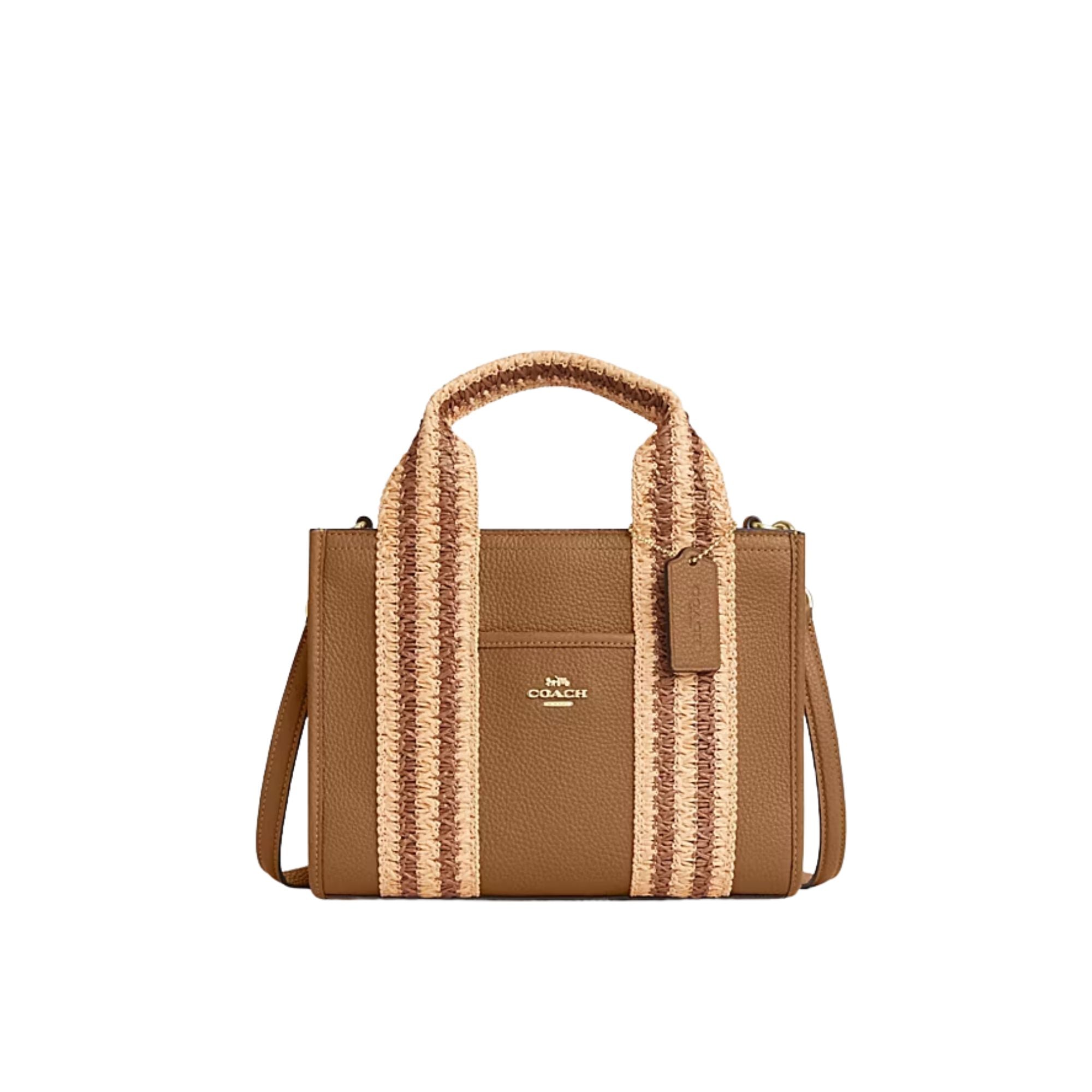 Cartera Coach Tote small cuadrado Camel