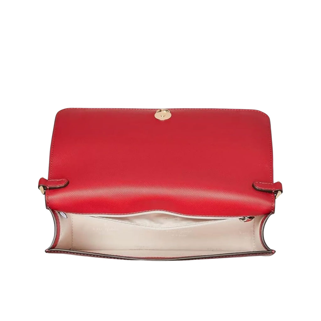 Cartera Kate Spade Madison Rectangular Mediana Cuero Metalizado Roja