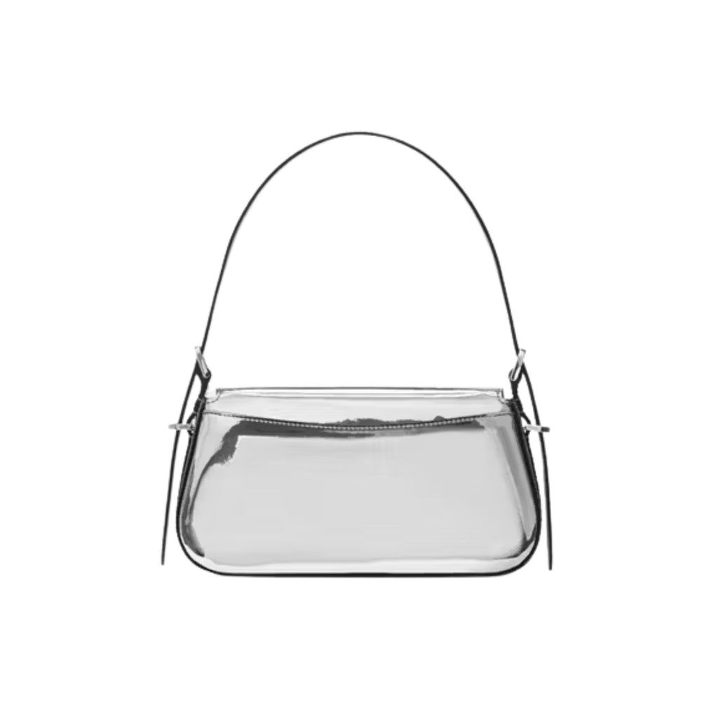 Cartera Kate Spade Patent rectangular metalica plateada