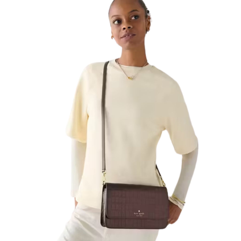 Cartera Kate Spade Madison Grande Cocodrilo Cafe
