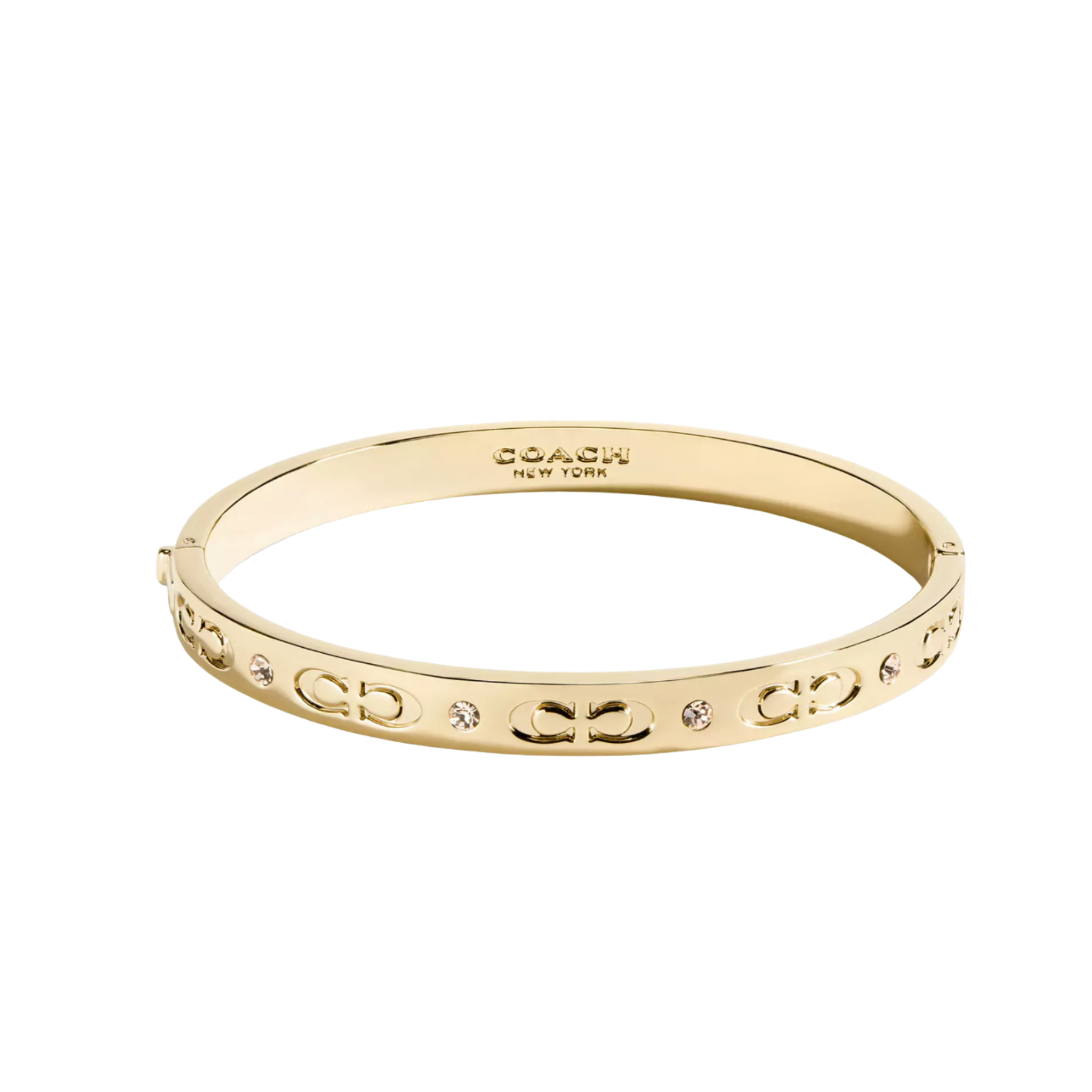 Pulsera Coach Fondo dorado con letras y circones