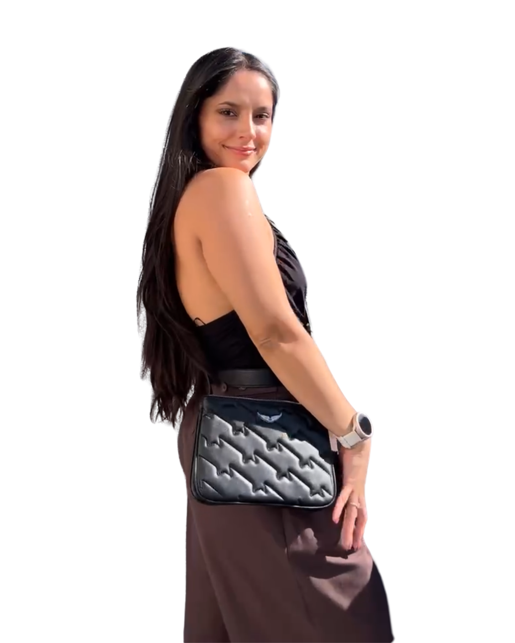 Crossbody Zadig & Voltaire Duo Wings Estrellas Negro
