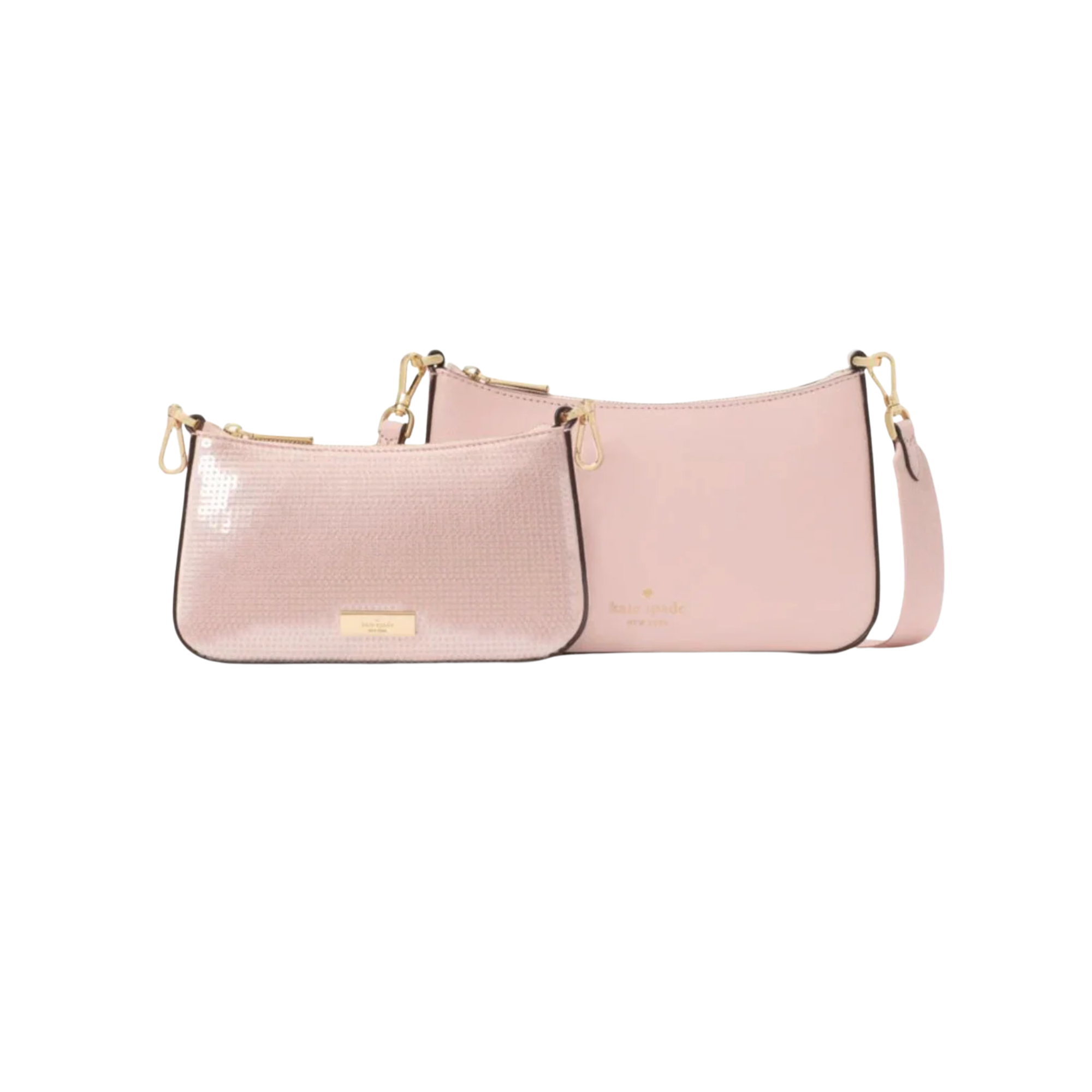 Cartera Kate Spade Duet Doble Crossbody con brillantes Rosa palo