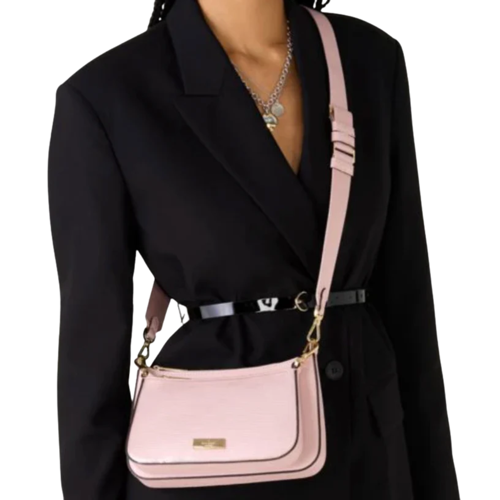 Cartera Kate Spade Duet Doble Crossbody con brillantes Rosa palo