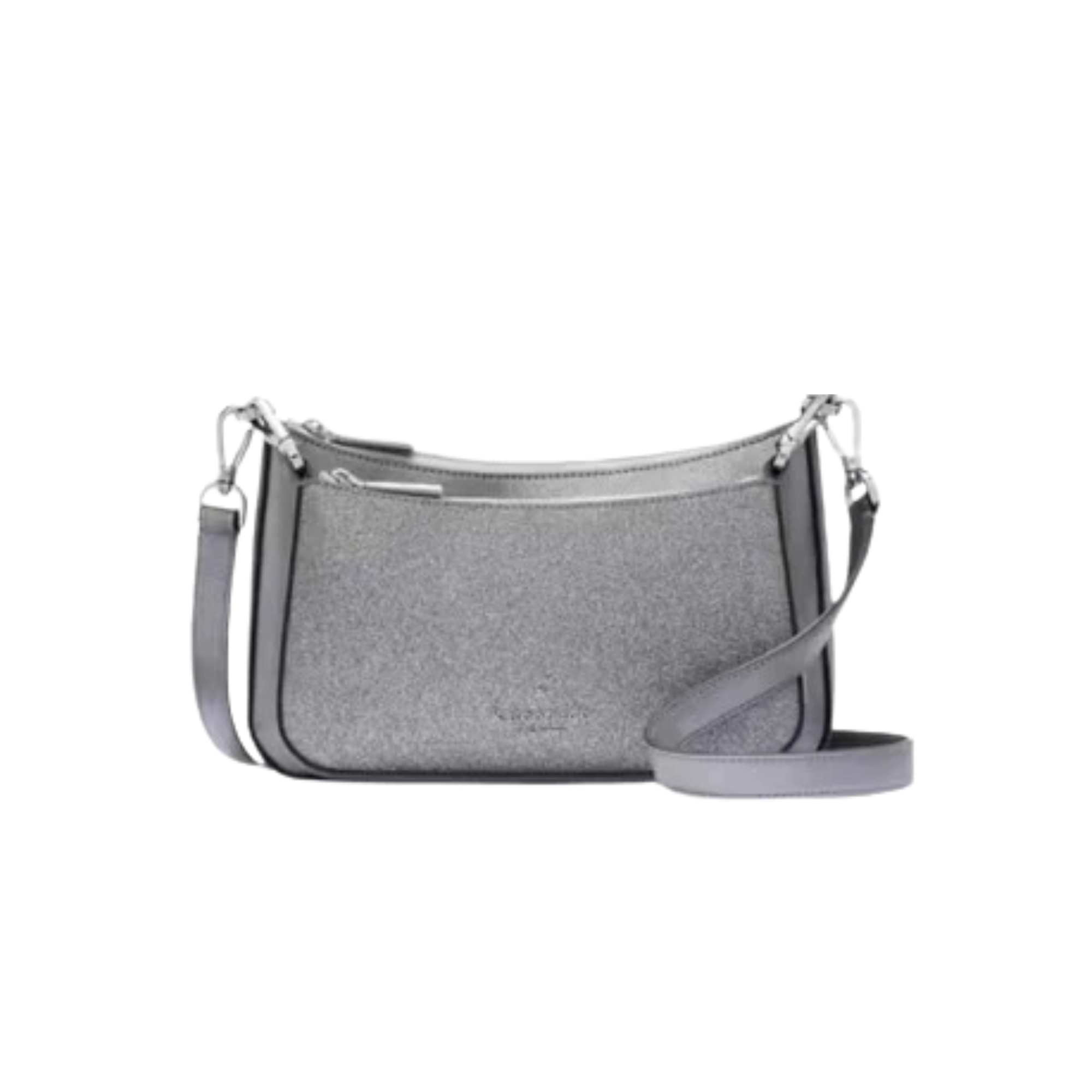 Cartera Kate Spade Duet Doble Crossbody Glitter Lila Platinado