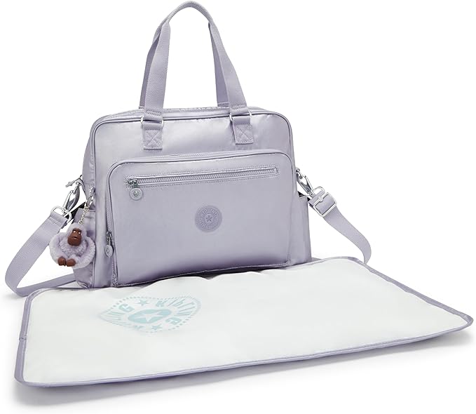 Bolso Maternal Kipling Alanna Lila metalizado