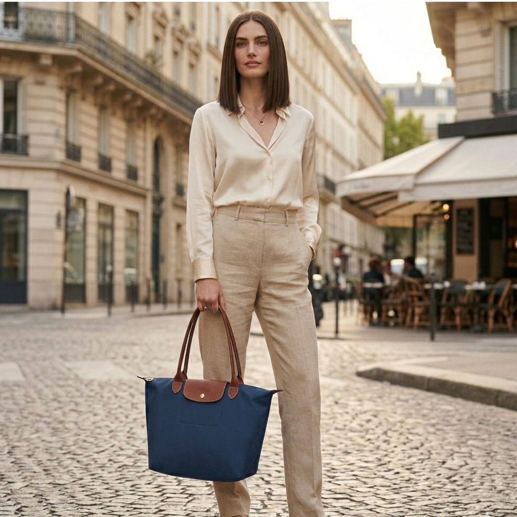 Cartera Longchamp Le Pliage L Azul marino