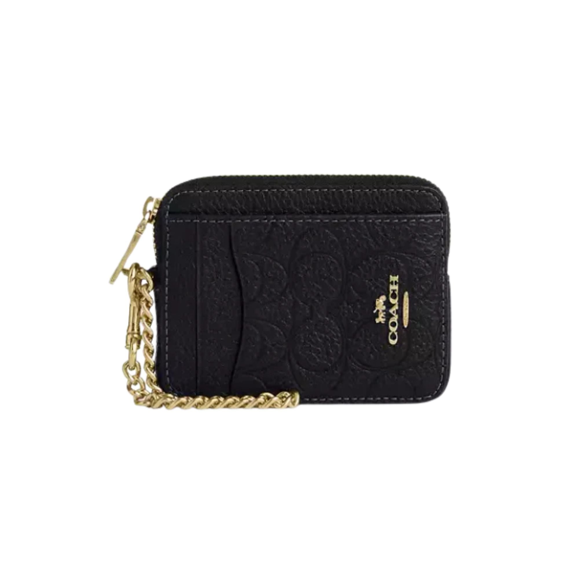 Billetera Coach pequeña Cuero diseños acolchado Negro