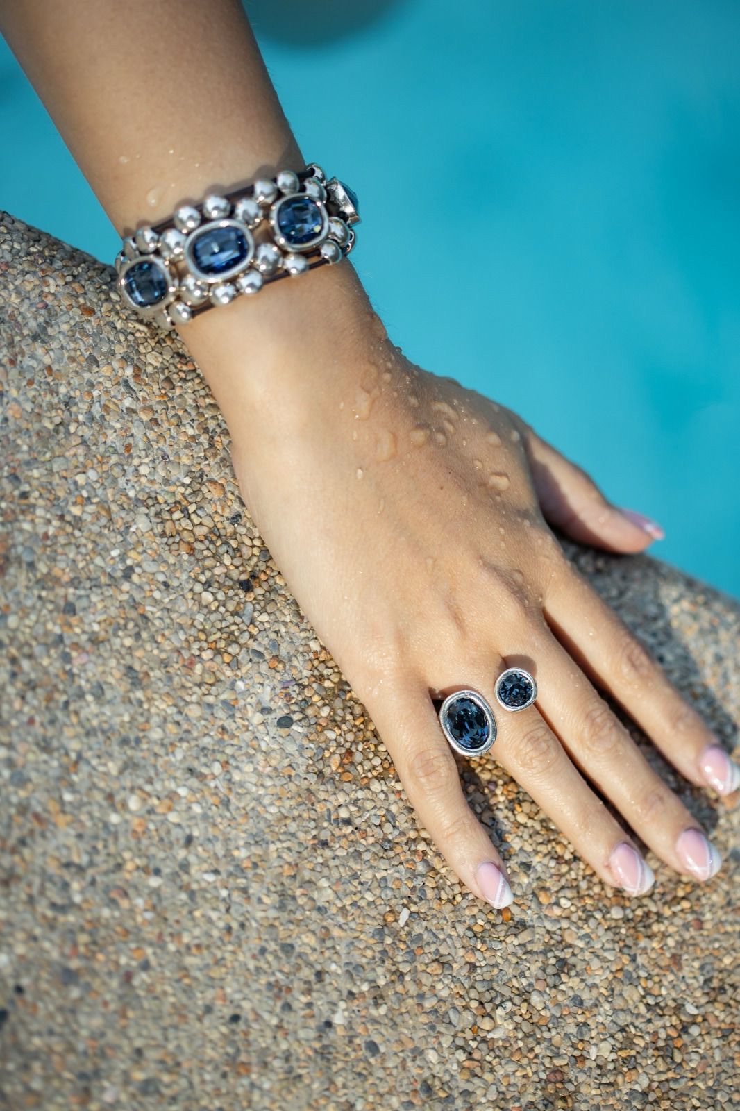 Anillo Uno de 50 Alulas abierto azul