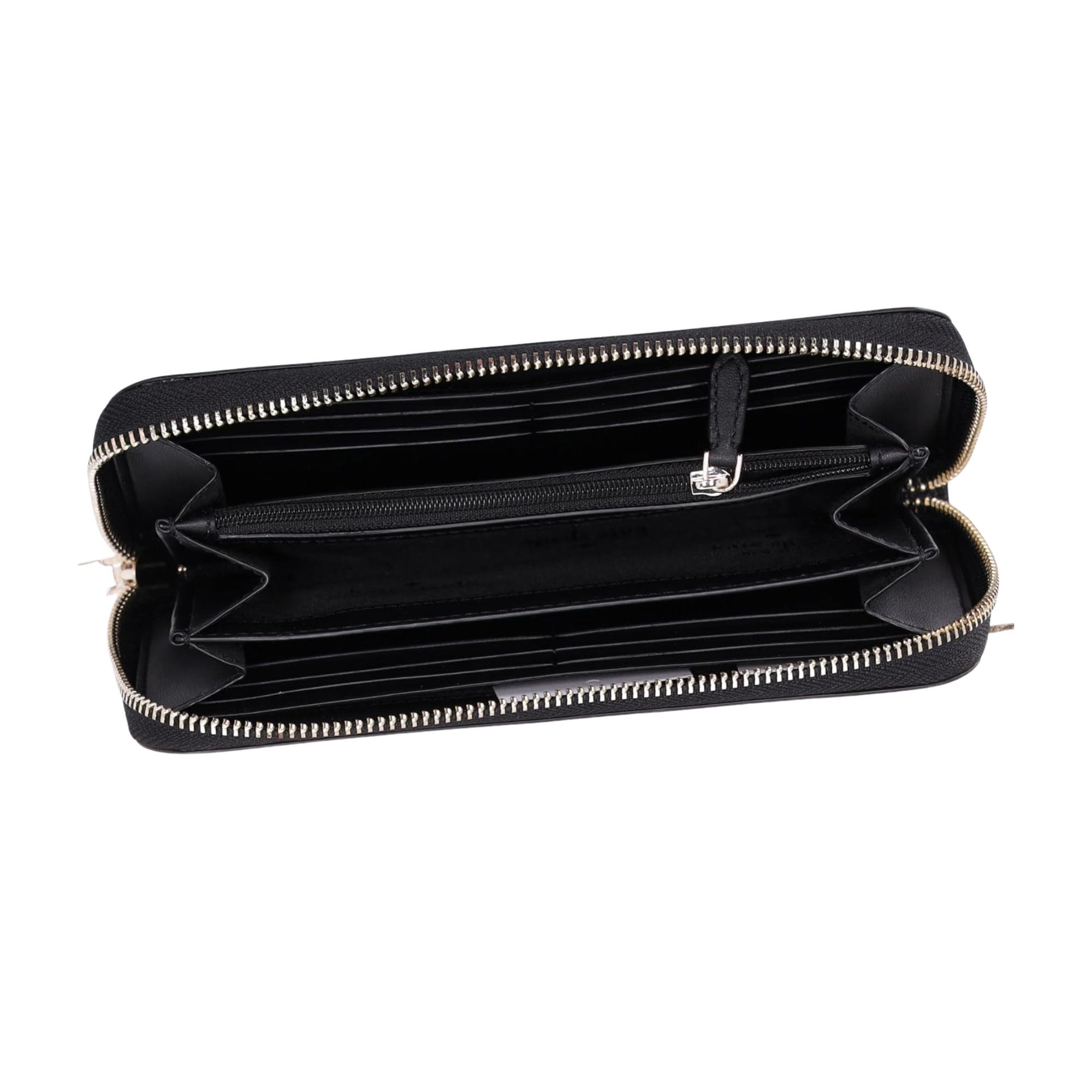 Billetera Kate Spade Grande Larga Negro Glitter
