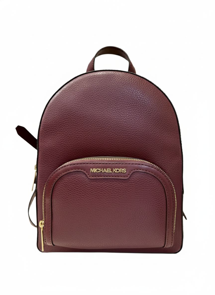 Mochila Michael Kors Jaycee Medium Cuero Burdeo