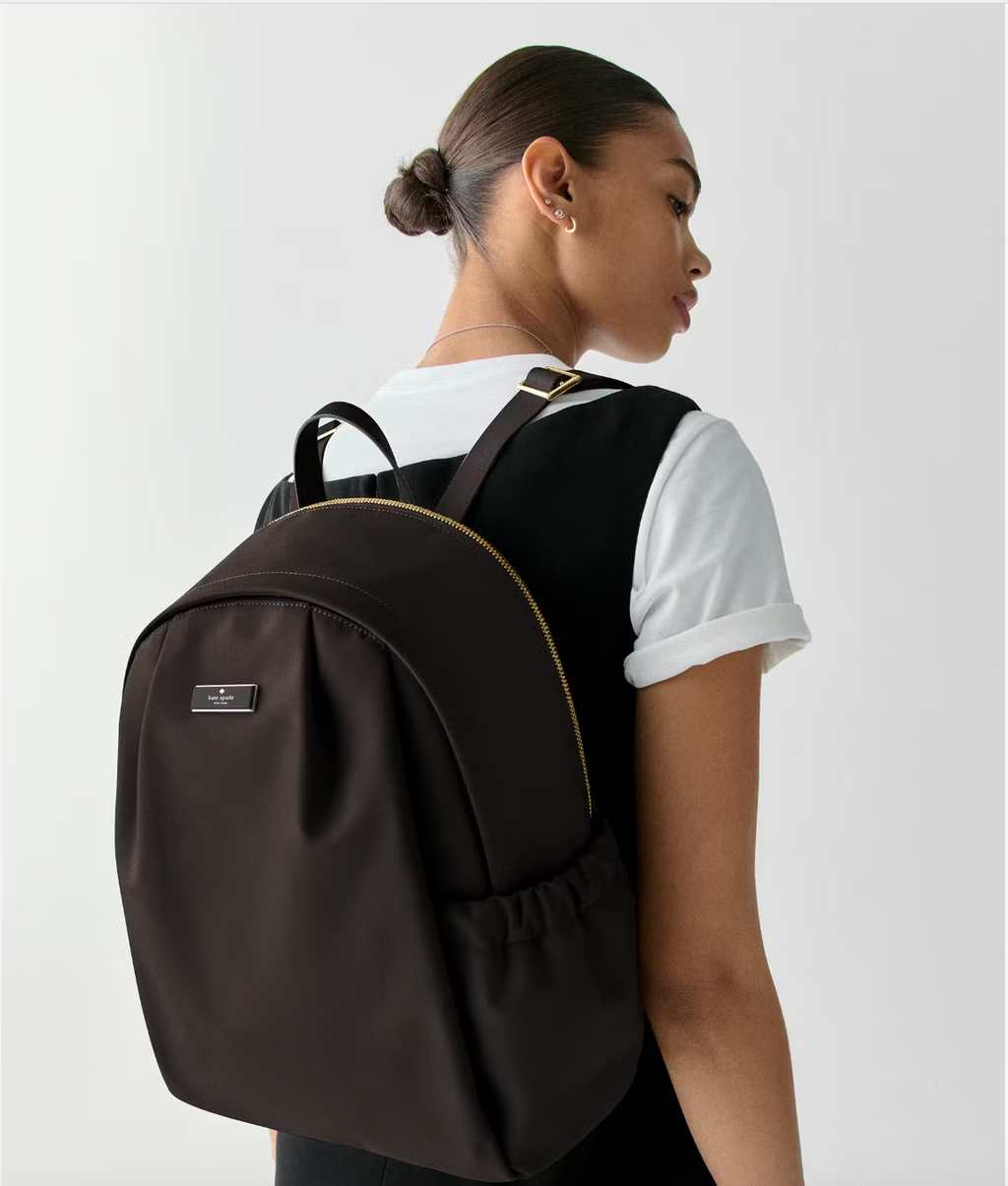 Mochila Kate spade Nylon Cafe Moro