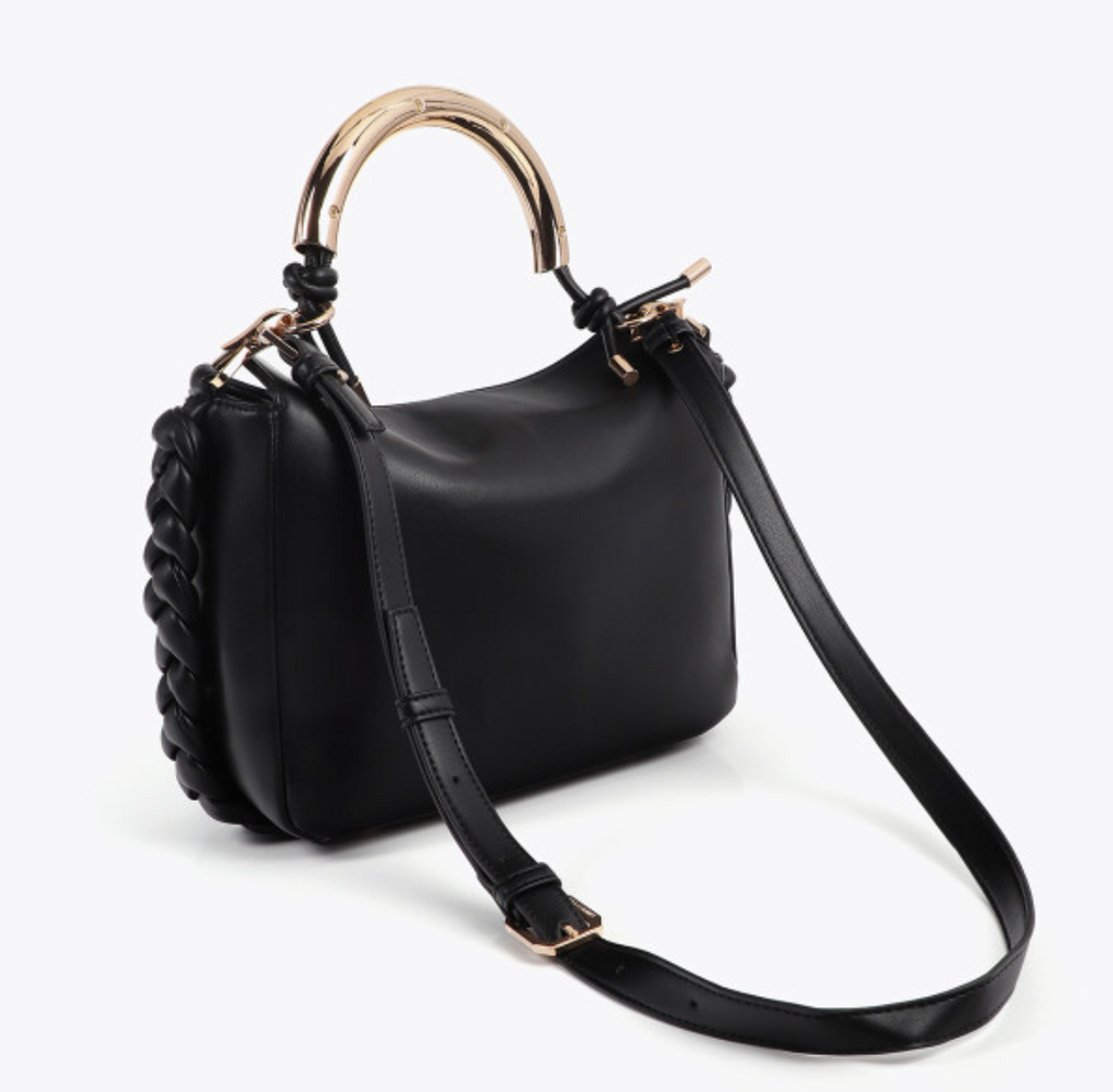 Cartera Lola Casademunt asa metalizada Negro