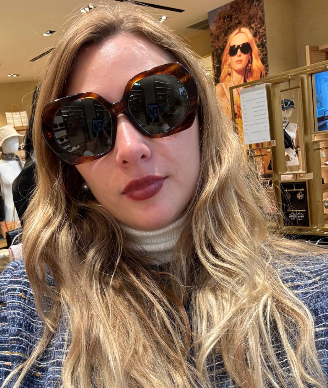 Lentes Tory Burch marco Hexagonal cheeta