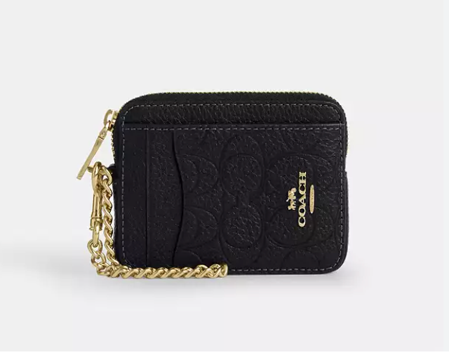 Billetera Coach Pequeña Cuero diseños acolchado Negro